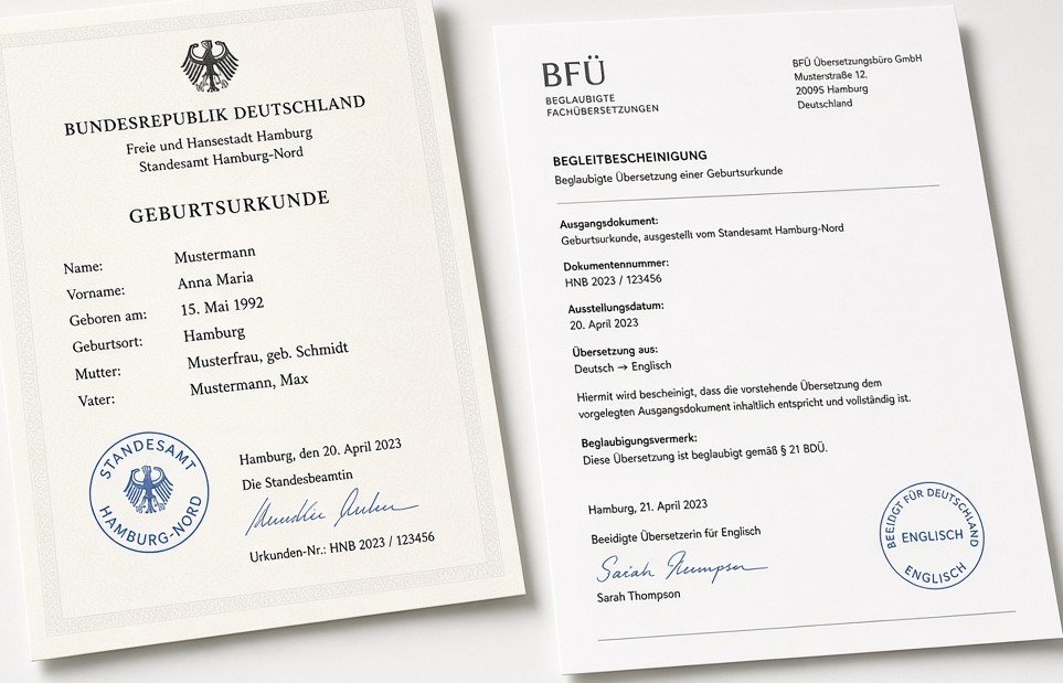 Geburtsurkunde übersetzen lassen